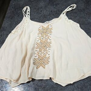 Miss me sleeveless embroidery tank top no tags size L